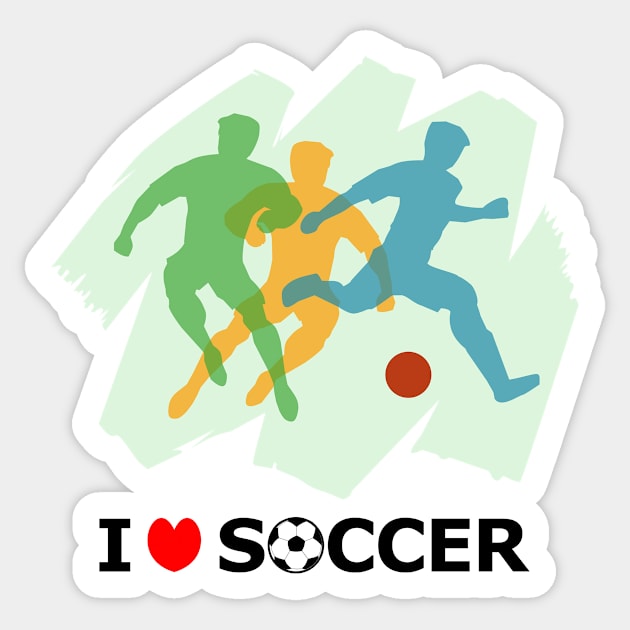 I love Soccer Sticker by denip